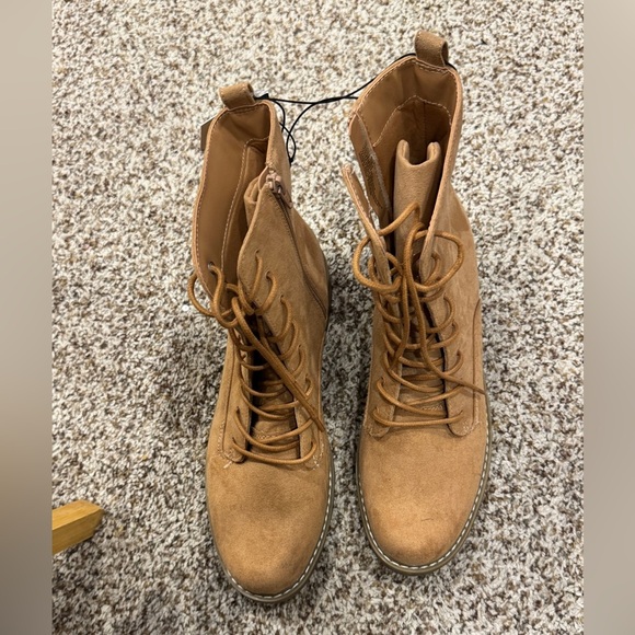 Universal Threads Womens WORK BOOTS Sz 10 Brown Laces Side Zip Rugged No Slip - Picture 7 of 11